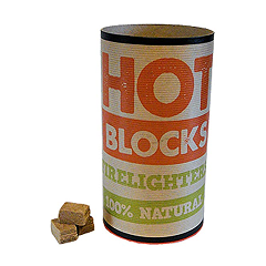 hot blocks firelighters on display