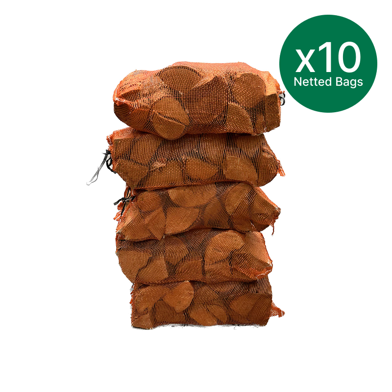 10 netted bags of logs