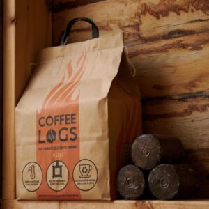coffee logs on display