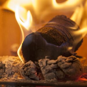 coffee logs on fire